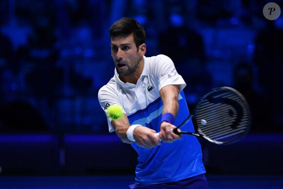 Novak Djokovic face à Cameron Norrie lors du Masters ATP à Turin.