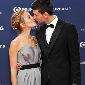 Jelena Djokovic et son mari Novak Djokovic - Les célébrités posent sur le tapis rouge lors de la soirée des "Laureus World sports Awards" à Monaco le 18 février, 2019