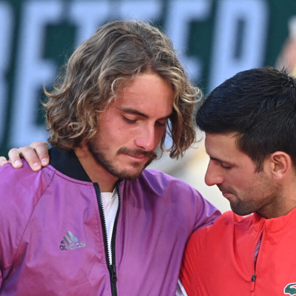 Stefano Tsitsipas, Novak Djokovic - Finale hommes lors des internationaux de France Roland Garros à Paris le 13 juin 2021. © Chryslene Caillaud / Panoramic / Bestimage