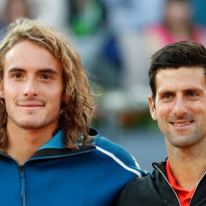 Novac Djokovic et Stefanos Tsitsipas - Novak Djokovic s'impose face à S.Tsitsipas (6-3, 6-4) en finale du tournoi de Madrid, Espagne, le 12 mai 2019. Le Serbe remporte son 33ème Masters 1000.