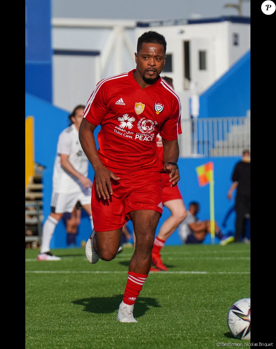 Patrice Evra lors du tournoi de football "UAE All Stars" lors de l'expo universelle Expo Dubaï 2020, à Dubaï, Emirats Arabes Unis, le 8 janvier 2022. © Nicolas Briquet/Bestimage