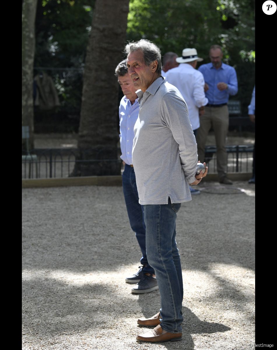 Exclusif - Jean-Jacques Bourdin - Tournoi de pétanque des Toques Blanches Internationales au Jardin du Luxembourg à Paris le 10 septembre 2018.