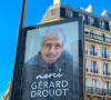 Exclusif - Affiche de Gérard Drouot aux obsèques de Gérard Drouot en l'église Saint-Jacques du Haut-Pas à Paris, France, le 14 janvier 2022.