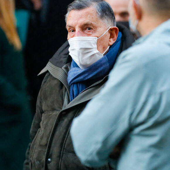 Exclusif - Jean-Claude Camus aux obsèques de Gérard Drouot en l'église Saint-Jacques du Haut-Pas à Paris, France, le 14 janvier 2022.