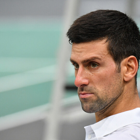 Novak Djokovic remporte la finale homme du Rolex Paris Masters face à Daniil Medvedev le 7 novembre 2021. © Veeren/Bestimage