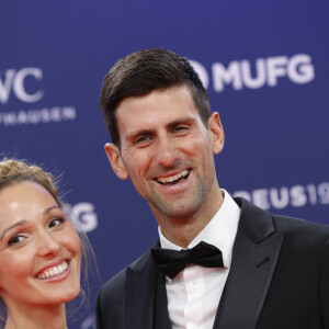 Novak Djokovic et sa femme Jelena Ristic lors de la soirée des "Laureus World sports Awards" à Monaco, le 18 février, 2019. © Claudia Albuquerque/Bestimage