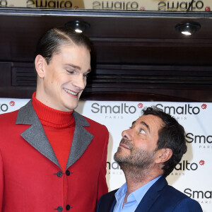 Yannick Agnel, Bernard Montiel - Présentation de la collection "Smalto" lors de la fashion week à la boutique de la rue François 1er à Paris, le 18 janvier 2019. © Giancarlo Gorassini/Bestimage