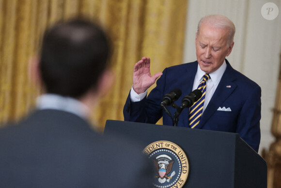 Le président des Etats-Unis Joe Biden en conférence de presse à la Maison Blanche à Washington DC, le 19 janvier 2022.