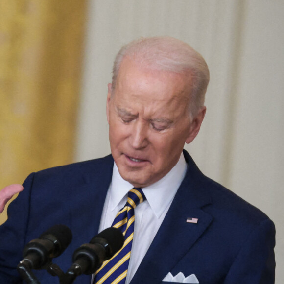 Le président des Etats-Unis Joe Biden en conférence de presse à la Maison Blanche à Washington DC, le 19 janvier 2022.