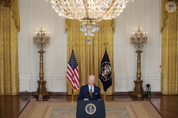 Le président des Etats-Unis Joe Biden en conférence de presse à la Maison Blanche à Washington DC, le 19 janvier 2022.