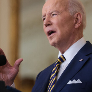 Le président des Etats-Unis Joe Biden en conférence de presse à la Maison Blanche à Washington DC, le 19 janvier 2022.