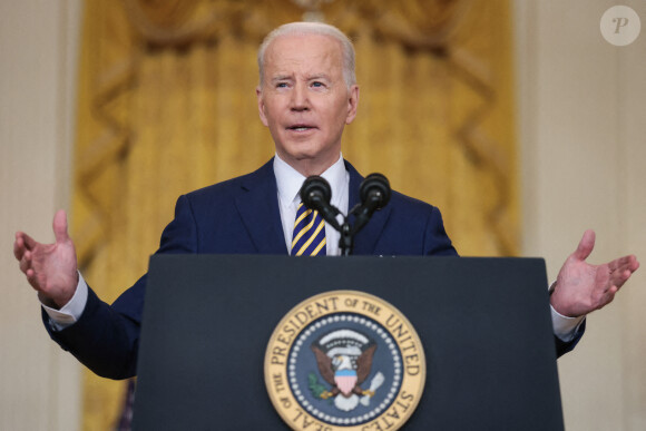 Le président des Etats-Unis Joe Biden en conférence de presse à la Maison Blanche à Washington DC, le 19 janvier 2022.