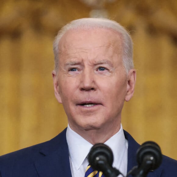 Le président des Etats-Unis Joe Biden en conférence de presse à la Maison Blanche à Washington DC, le 19 janvier 2022.