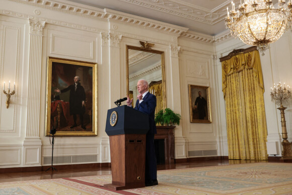 Le président des Etats-Unis Joe Biden en conférence de presse à la Maison Blanche à Washington DC, le 19 janvier 2022.