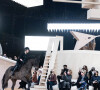 Charlotte Casiraghi défile à cheval lors du 2ème défilé de mode Haute-Couture 2022 "Chanel" au Grand Palais Ephémère à Paris. Le 25 janvier 2022 © Olivier Borde / Bestimage