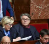 Marine Le Pen, Gilbert Collard - Séance de question au gouvernement à l'Assemblée Nationale à Paris le 16 janvier 2018.