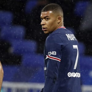 Kylian Mbappe / PSG - Match de Ligue 1 Uber Eats "Lyon - PSG (1-1)" au stade Groupama Stadium, le 9 janvier 2022.