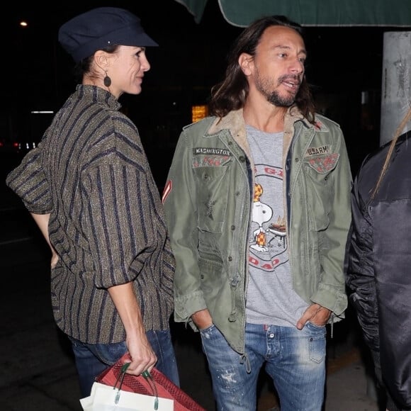 B.Sinclar, sa femme Ingrid Sinclar et leur fils R.Le Friant sont allés dîner avec T.Blondeau au restaurant Madeo à Hollywood, le 20 novembre 2017.