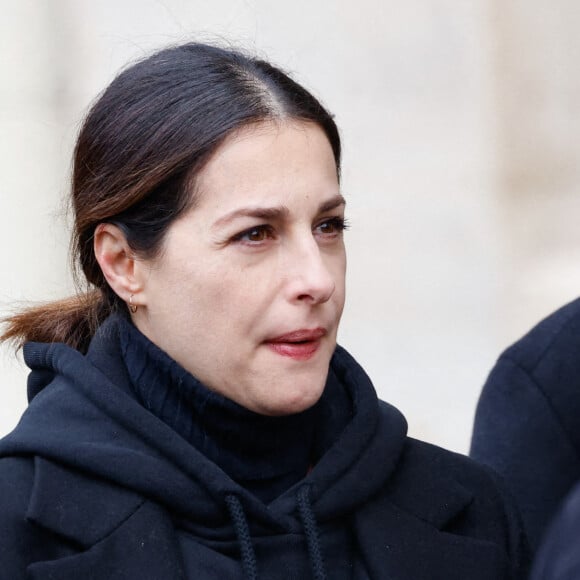 Amira Casar - Arrivées aux obsèques de Gaspard Ulliel en l'église Saint-Eustache à Paris. Le 27 janvier 2022. © Jacovides-Moreau / Bestimage