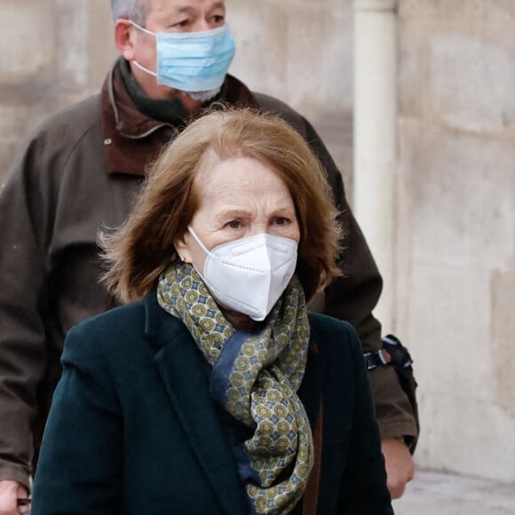 Nathalie Baye - Arrivées aux obsèques de Gaspard Ulliel en l'église Saint-Eustache à Paris. Le 27 janvier 2022. © Jacovides-Moreau / Bestimage