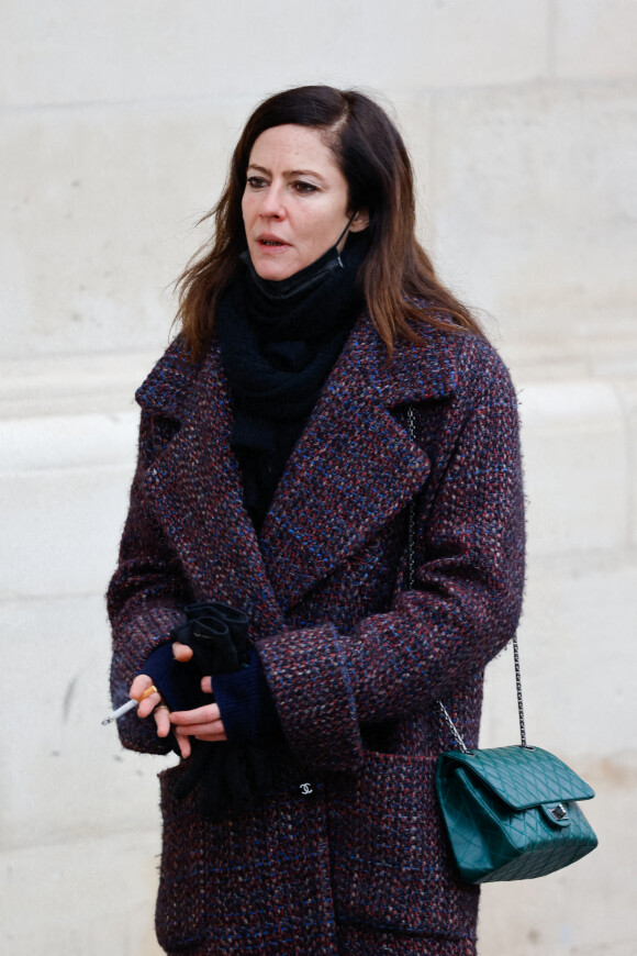 Anna Mouglalis - Arrivées aux obsèques de Gaspard Ulliel en l'église Saint-Eustache à Paris. Le 27 janvier 2022. © Jacovides-Moreau / Bestimage