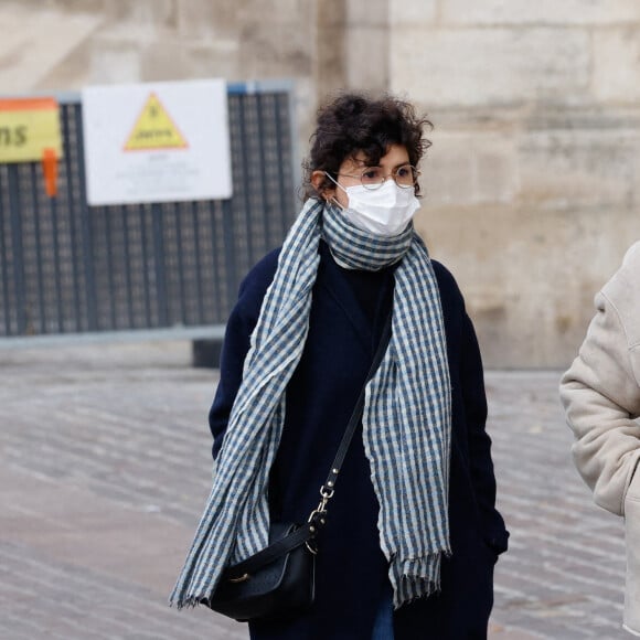 Audrey Tautou - Arrivées aux obsèques de Gaspard Ulliel en l'église Saint-Eustache à Paris. Le 27 janvier 2022. © Jacovides-Moreau / Bestimage