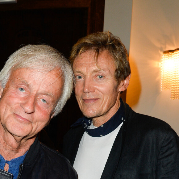 Dave et son compagnon Patrick Loiseau - Inauguration du théâtre de la Tour Eiffel à Paris le 16 octobre 2017. © Coadic Guirec/Bestimage