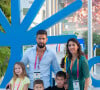 Exclusif - Olivier Giroud avec sa femme Jennifer et leurs enfants, Jade, Evan et Aaron, arrivent au Pavillon France à l'expo universelle Expo Dubaï 2020, à Dubaï, Emirats Arabes Unis, le 28 décembre 2021.