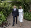 Emmanuel et Brigitte Macron - La reine Elisabeth II d'Angleterre participe à la réception en marge du sommet du G7 à l'Eden Project le 11 juin 2021.