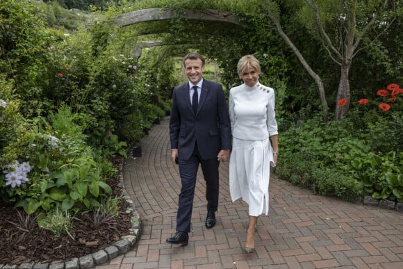 Emmanuel et Brigitte Macron - La reine Elisabeth II d'Angleterre participe à la réception en marge du sommet du G7 à l'Eden Project le 11 juin 2021.