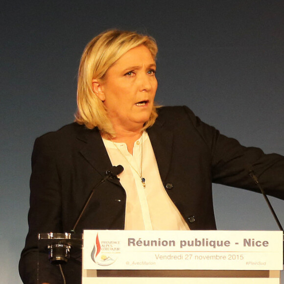 Marine Le Pen et Marion Maréchal-Le Pen ont participé au meeting du Front National au palais de la Méditerranée à Nice, à l'occasion des élections régionales en PACA. Le 27 novembre 2015