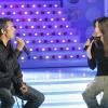 Julien Clerc et Carla Bruni chantent ensemble le 15 mars 2003.