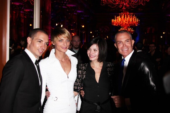 Alexis, Sarah Marshall, Delphine Chanéac et Jean-Claude Jitrois, à la soirée de lancement des soldes à Paris à l'Hôtel Westin le 5 janvier 2009