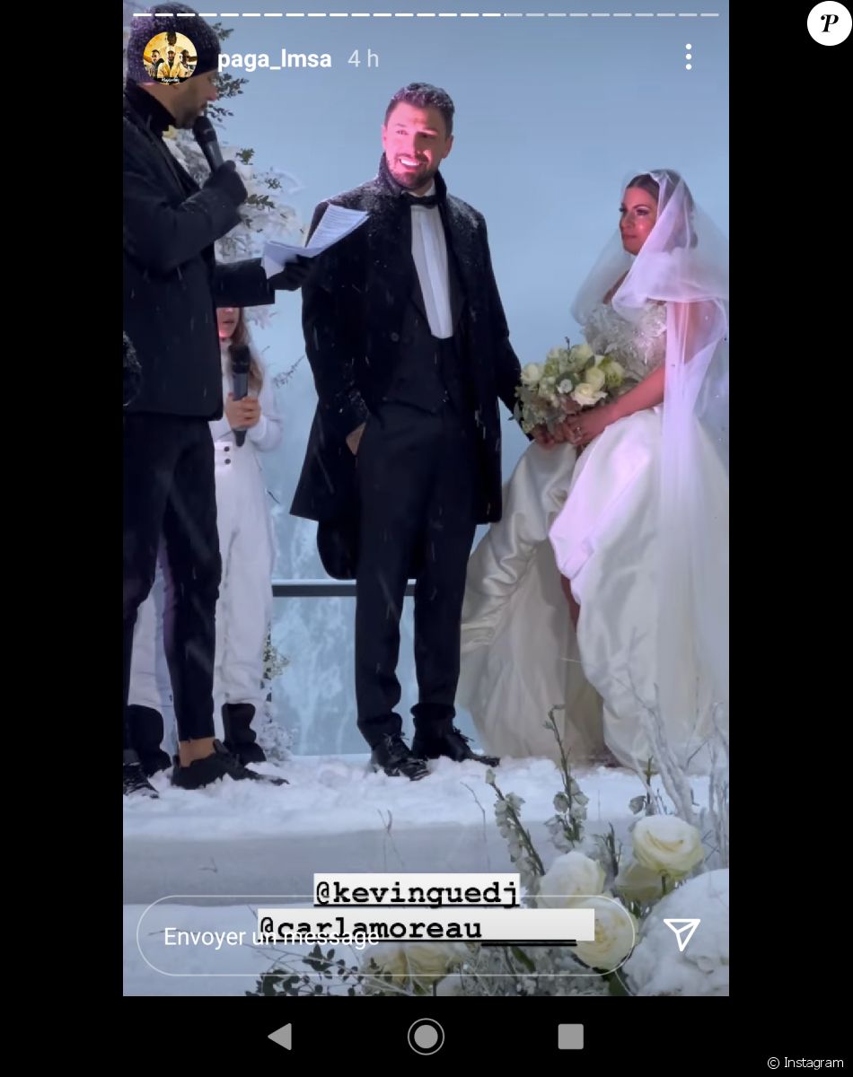 Mariage Kevin Et Carla Courchevel Mariage de Carla Moreau et Kevin Guedj : Des stars de la chanson et un  humoriste font le show : le diaporama - Purepeople