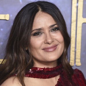 Salma Hayek au photocall de la première du film Les Eternels (Eternals) au cinéma BFI Imax de Londres le 27 octobre 2021. © Future-Image via ZUMA Press / Bestimage