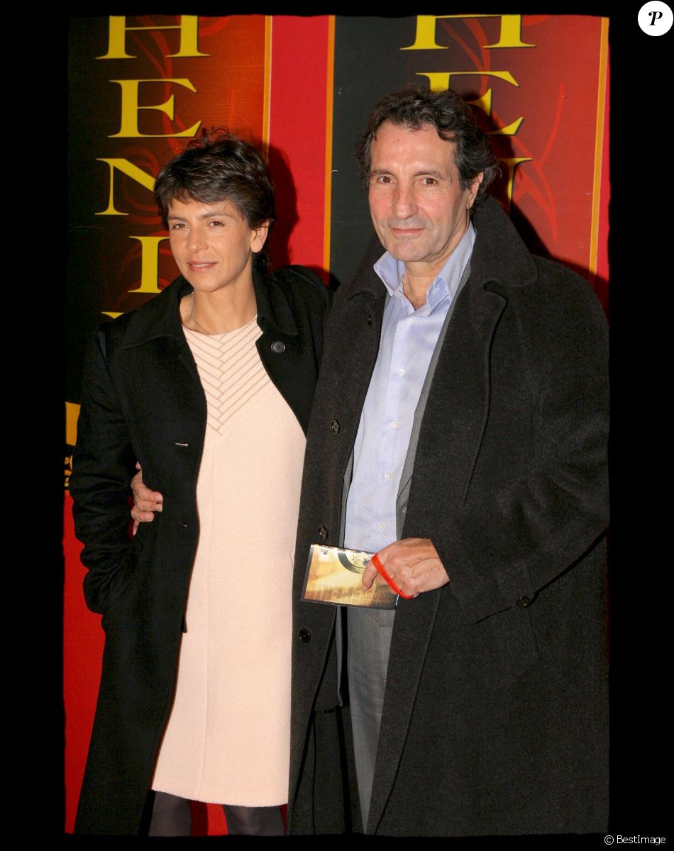 Jean-Jacques Bourdin et sa femme Anne Nivat - Générale du Cirque Phénix avec la présentation du spectacle "Le descendant du dragon".