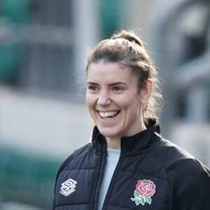 Kate Middleton, nouvelle marraine royale de la Rugby Football Union, lors d'une visite au Twickenham Stadium de Londres, le 2 février 2022.