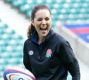 Kate Middleton, nouvelle marraine royale de la Rugby Football Union, lors d'une visite au Twickenham Stadium de Londres.