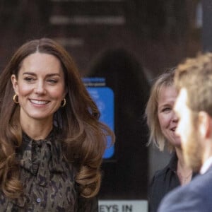 Kate Catherine Middleton, duchesse de Cambridge, arrive dans les locaux de "Shout", un service d'aide gratuit pour les personnes en détresse, à Londres. Le 26 janvier 2022