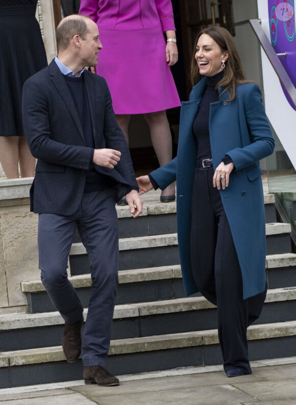 Le prince William, duc de Cambridge et Catherine (Kate) Middleton, duchesse de Cambridge à la sortie du "Foundling Museum" à Londres, Royaume Uni, le 19 janvier 2022.