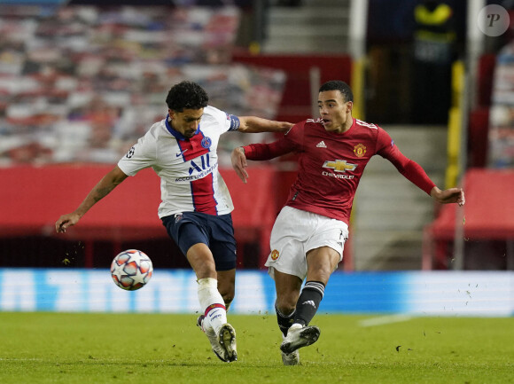 Mason Greenwood - Match de football en ligue des Champions (Champions League) Paris SG contre Manchester United (3-1) à Manchester le 2 décembre 2020. © Imago / Panoramic / Bestimage