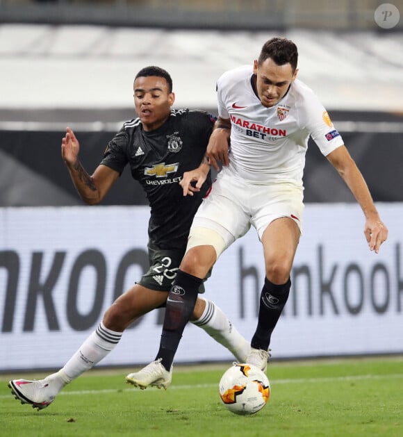 Mason Greenwood - Victoire de Séville en demi-finale de la Ligue Europa face à Manchester United. Le 16 août 2020. © Panoramic / Pool / UEFA / Bestimage