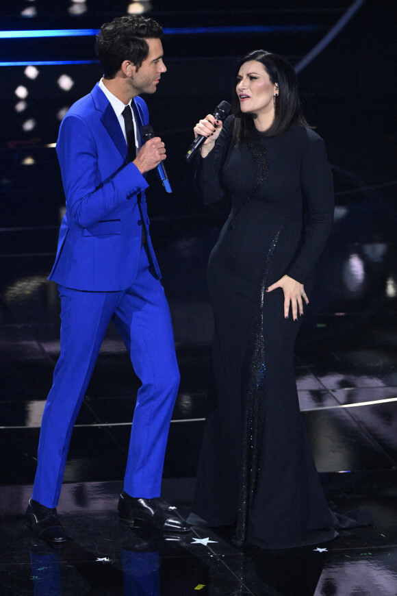 Mika, Laura Pausini sur la scène du 72ème Festival de la chanson italienne de Sanremo. Le 2 février 2022 