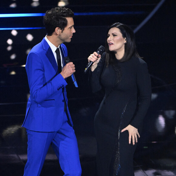 Mika, Laura Pausini sur la scène du 72ème Festival de la chanson italienne de Sanremo. Le 2 février 2022 