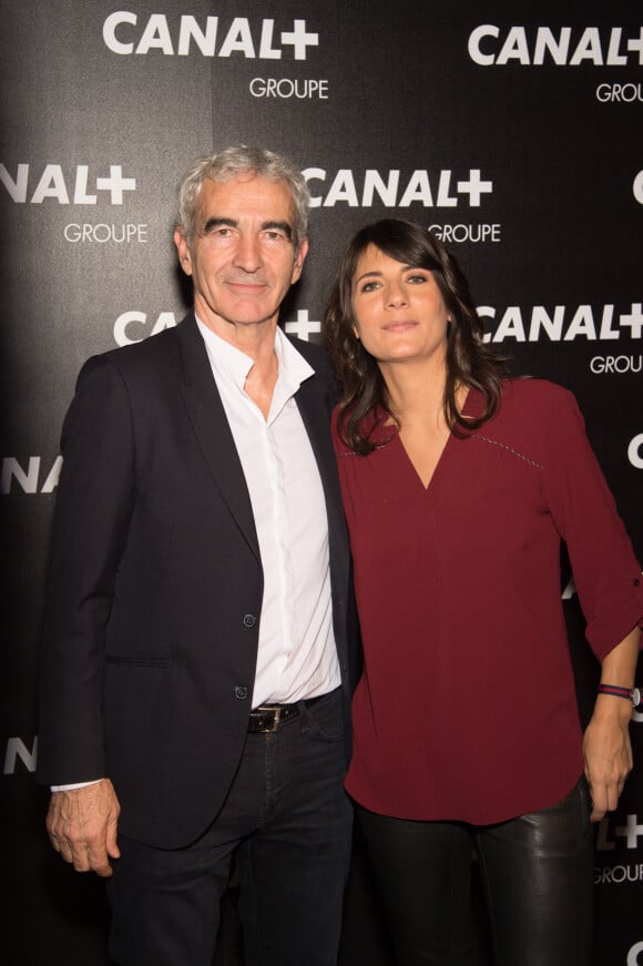 Raymond Domenech et son ex compagne Estelle Denis - Soirée des animateurs du Groupe Canal+ au Manko à Paris. Le 3 février 2016