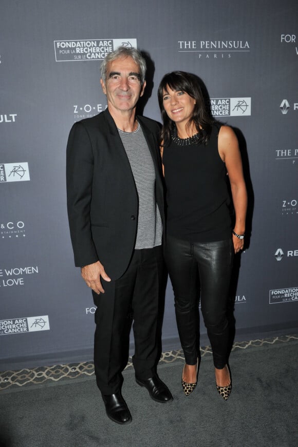 Raymond Domenech et son ex compagne Estelle Denis - Dîner de gala au profit de la Fondation ARC pour la recherche contre le cancer du sein à l'hôtel Peninsula à Paris le 1er octobre 2015.