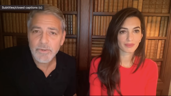 George Clooney et sa femme Amal Clooney pour la remise du Catalyst Award
