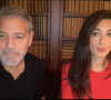 George Clooney et sa femme Amal Clooney pendant la cérémonie virtuelle.