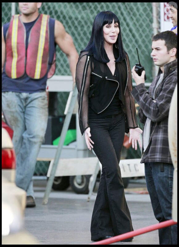 Cher sur le tournage de Burlesque, à Hollywood, le 7 janvier 2010.