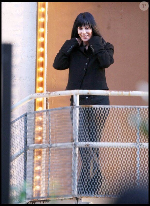 Cher sur le tournage de Burlesque, à Hollywood, le 7 janvier 2010.